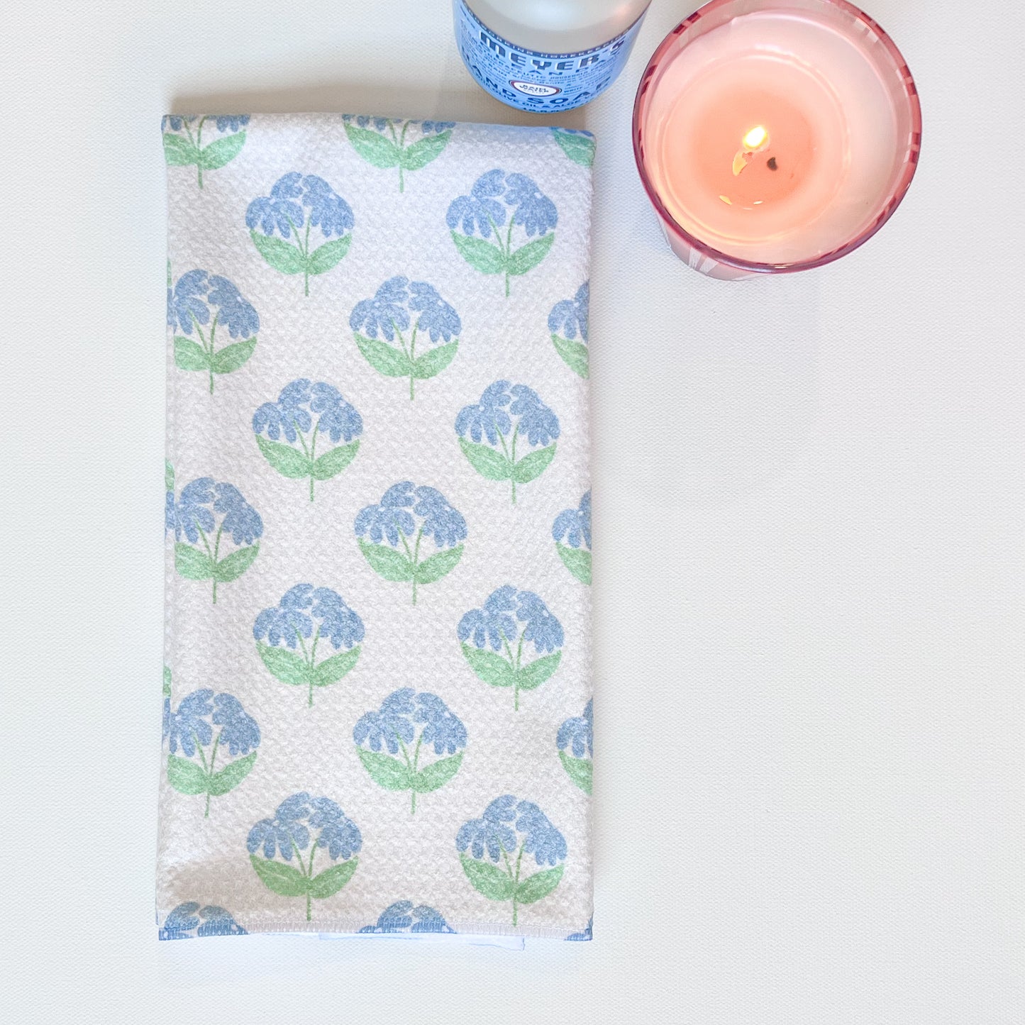 Blue Happies Premium Waffle Weave Hand Towel - Absorbent & Quick Drying