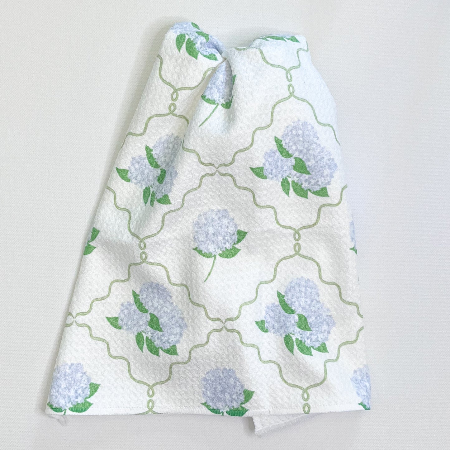Hydrangea Florals and Ribbons Premium Waffle Weave Hand Towel - Absorbent & Quick Drying