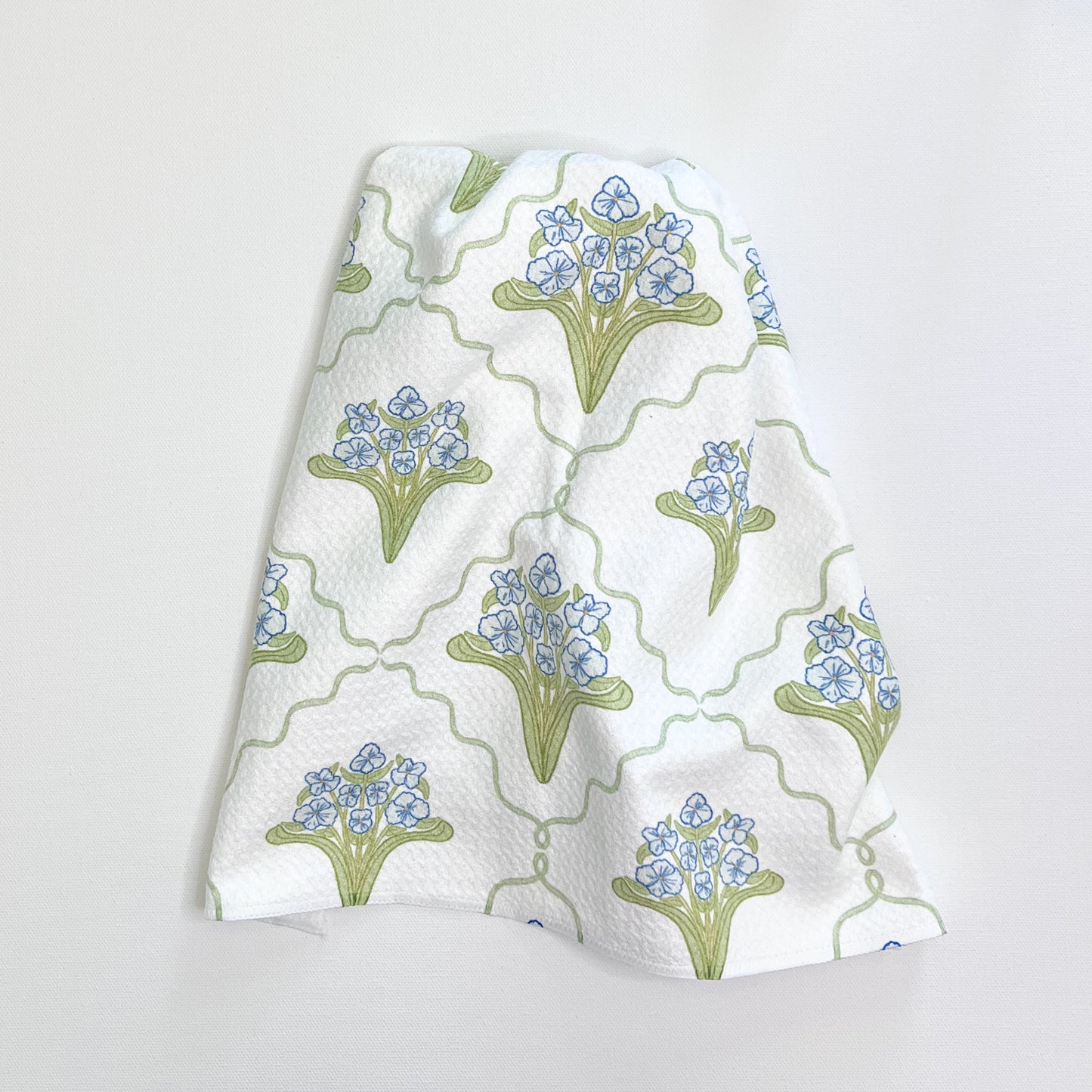 Andi Florals and Ribbons Premium Waffle Weave Hand Towel - Absorbent & Quick Drying