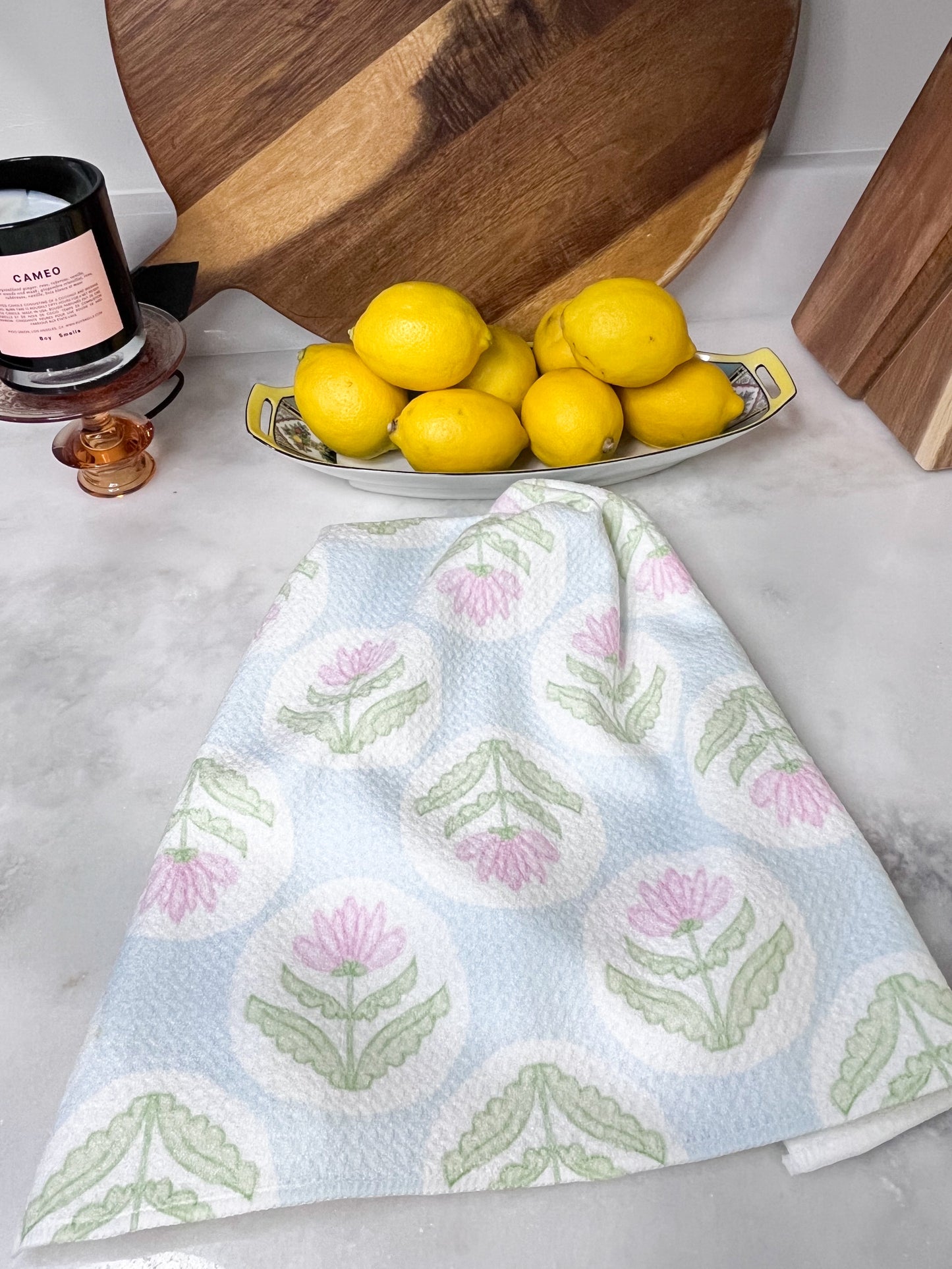 Cameron Circles Premium Waffle Weave Hand Towel - Absorbent & Quick Drying