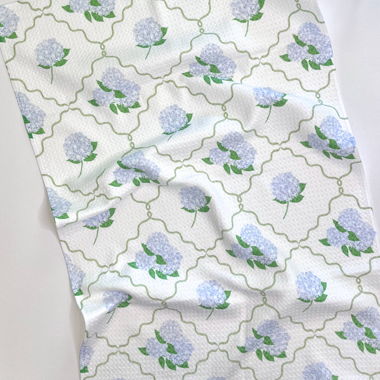 Hydrangea Florals and Ribbons Premium Waffle Weave Hand Towel - Absorbent & Quick Drying