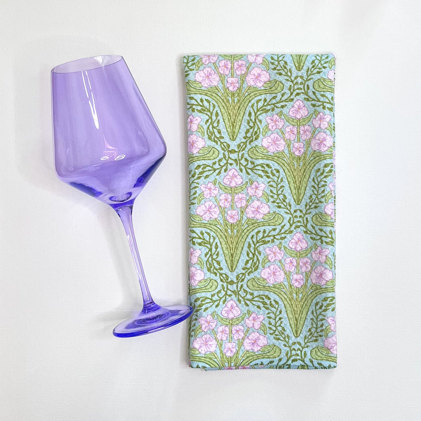 The Enchanted Vine in Pink Floral Premium Waffle Weave Hand Towel - Absorbent & Quick Drying