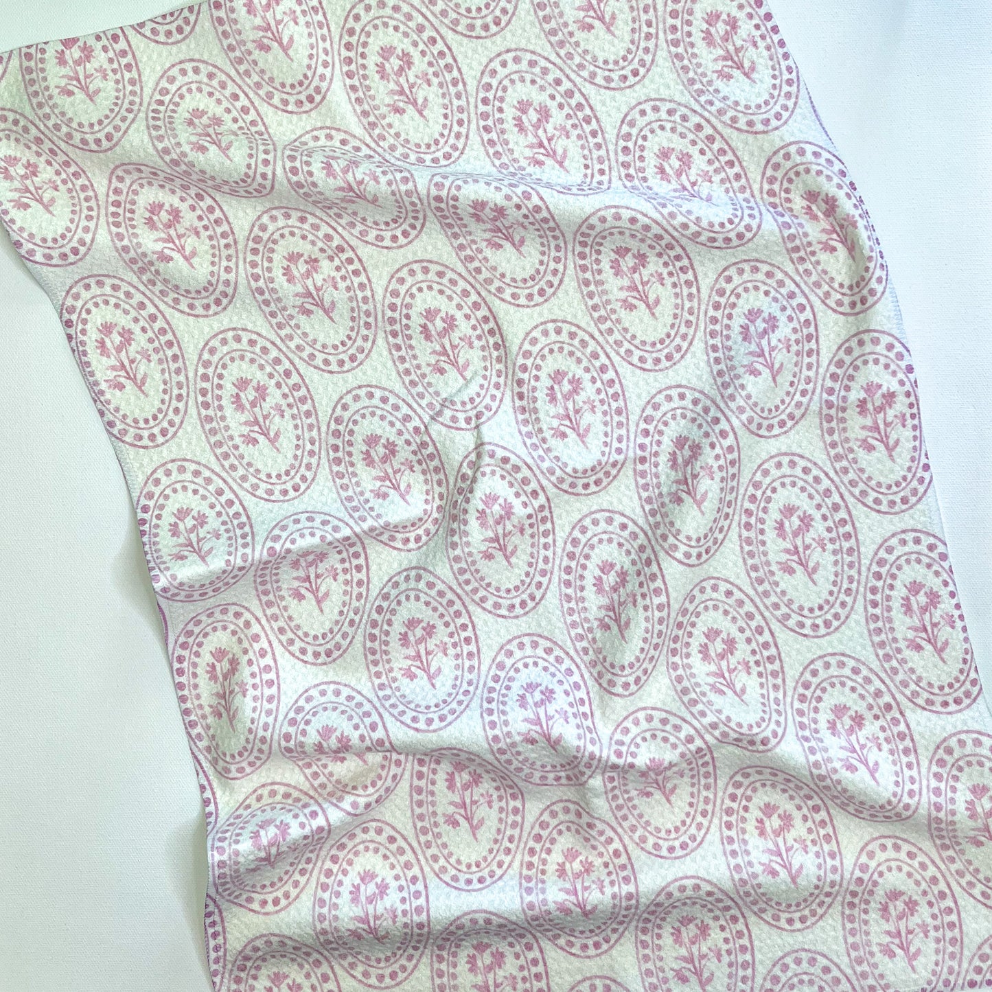 Double Charlotte in Pink Premium Waffle Weave Hand Towel - Absorbent & Quick Drying