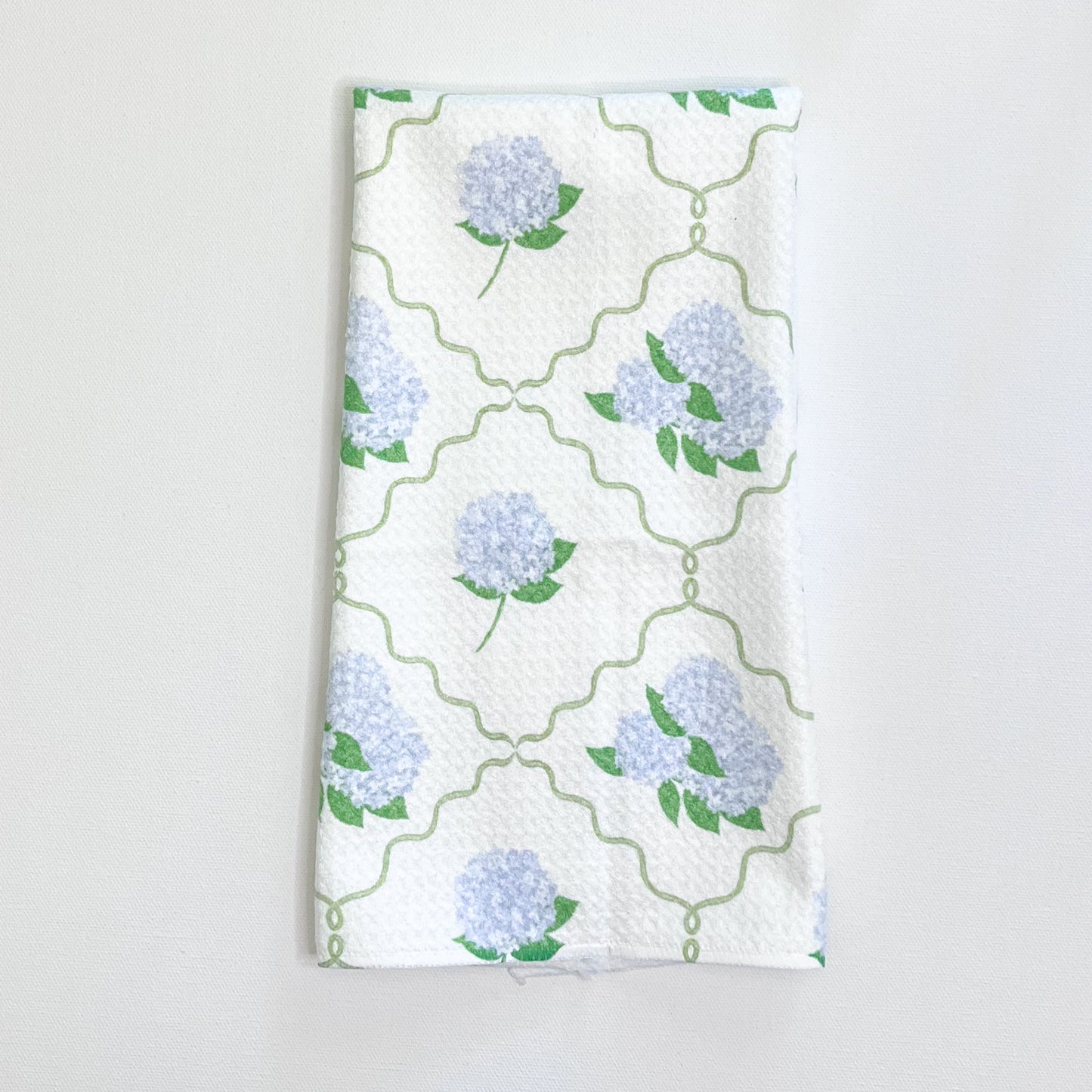 Hydrangea Florals and Ribbons Premium Waffle Weave Hand Towel - Absorbent & Quick Drying