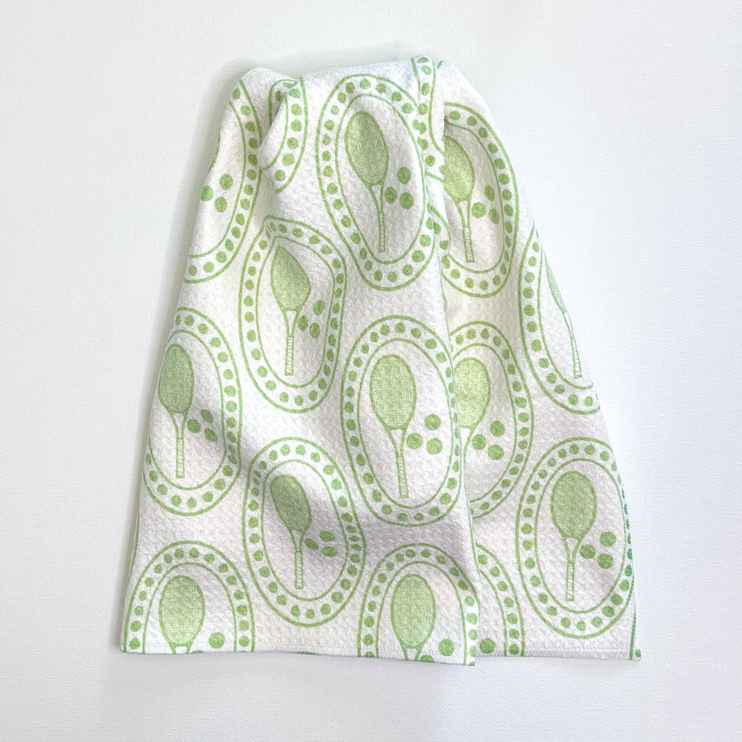 Green Tennis Medallions Premium Waffle Weave Hand Towel - Absorbent & Quick Drying