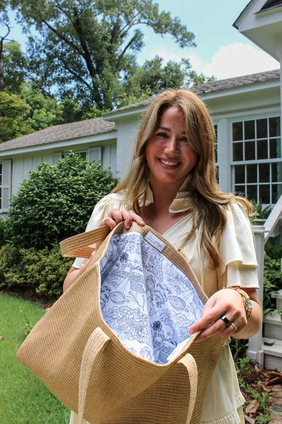 RAFFIA LARGE TOTE