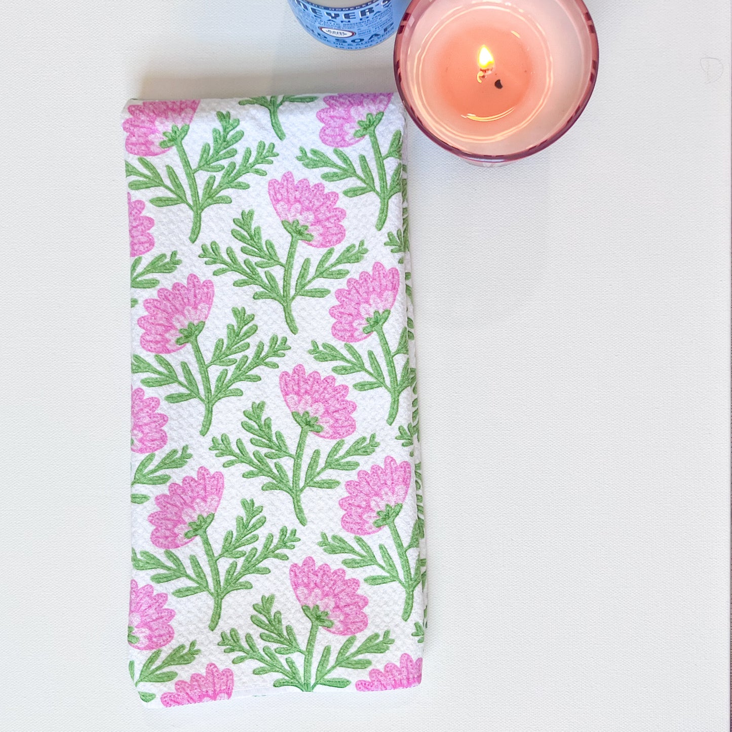 Pops of Pink Florals Premium Waffle Weave Hand Towel - Absorbent & Quick Drying