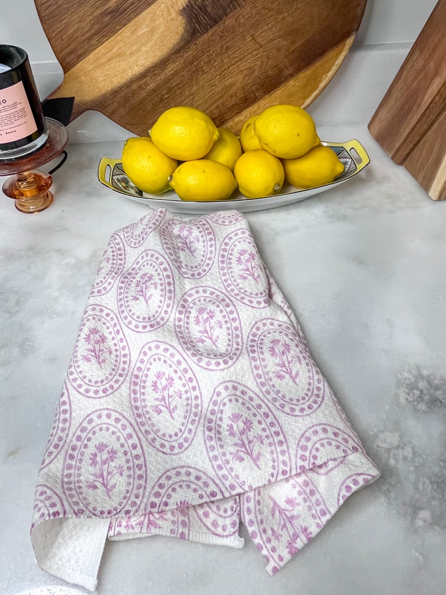 Double Charlotte in Pink Premium Waffle Weave Hand Towel - Absorbent & Quick Drying