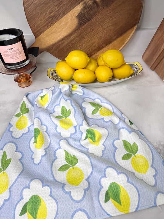 Blue Lemons Premium Waffle Weave Hand Towel - Absorbent & Quick Drying