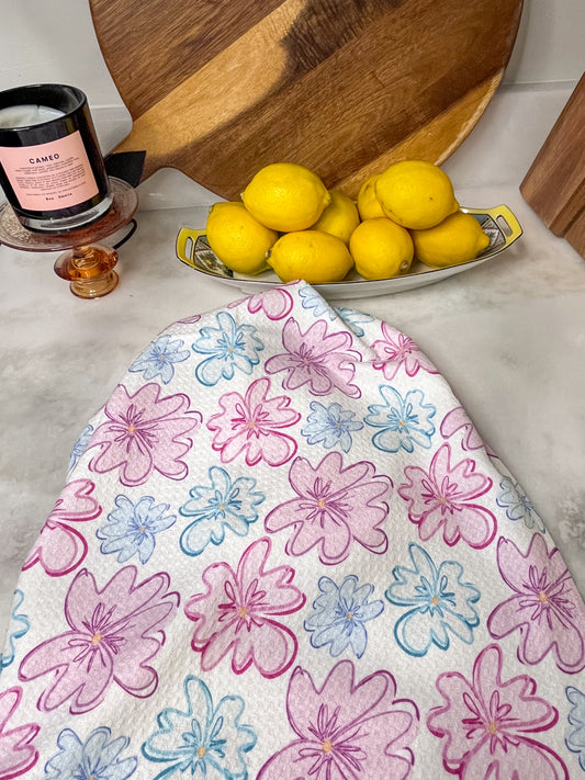 Sarah Flowers Premium Waffle Weave Hand Towel - Absorbent & Quick Drying