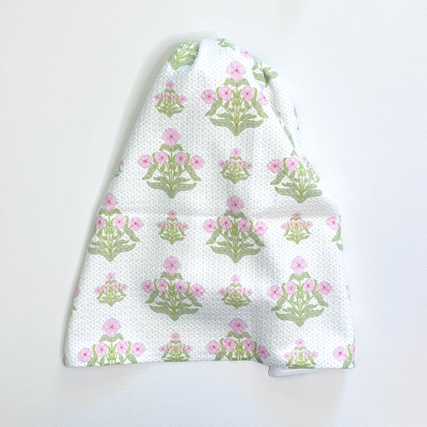 Andi Floral in Pink with Faint Polka Dots Premium Waffle Weave Hand Towel - Absorbent & Quick Drying
