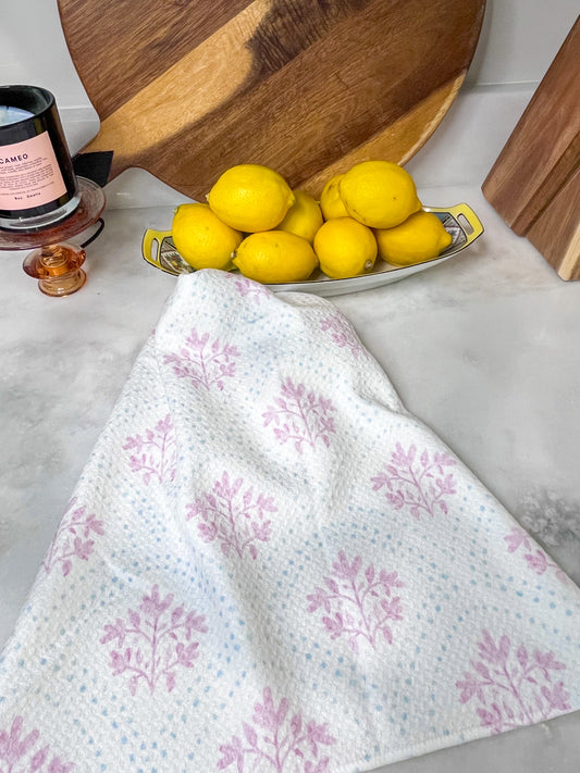 Allison Scallops Premium Waffle Weave Hand Towel - Absorbent & Quick Drying