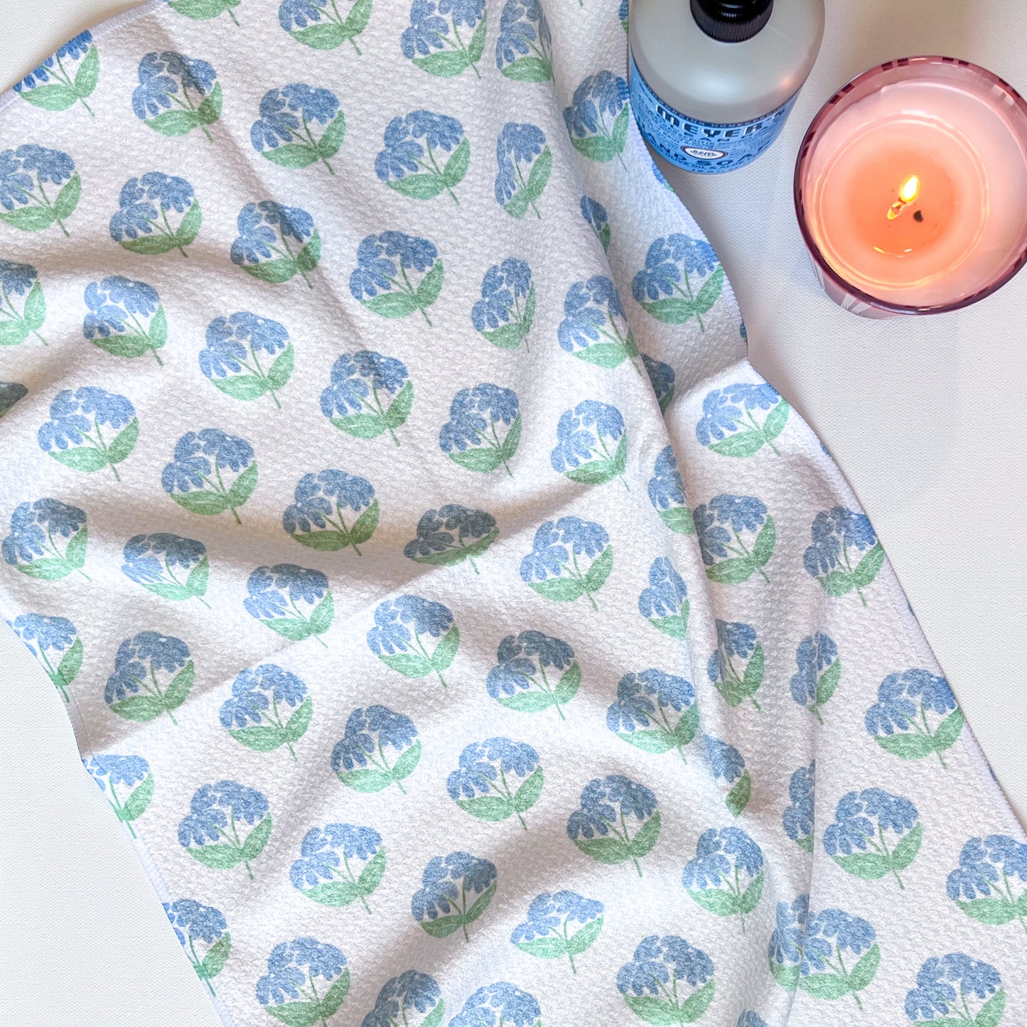 Blue Happies Premium Waffle Weave Hand Towel - Absorbent & Quick Drying