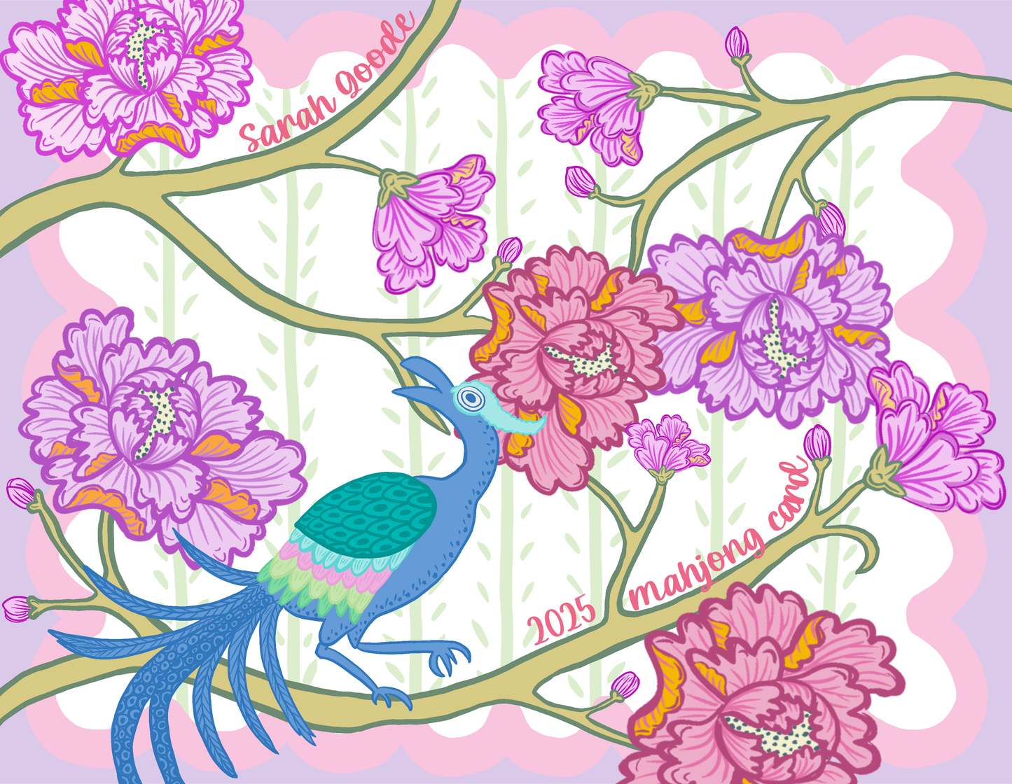 Pink Tobacco Leaf Mahjong Sticker