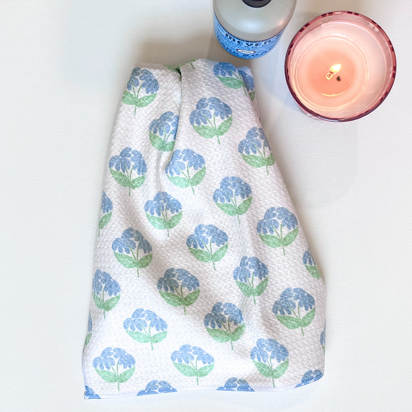 Blue Happies Premium Waffle Weave Hand Towel - Absorbent & Quick Drying