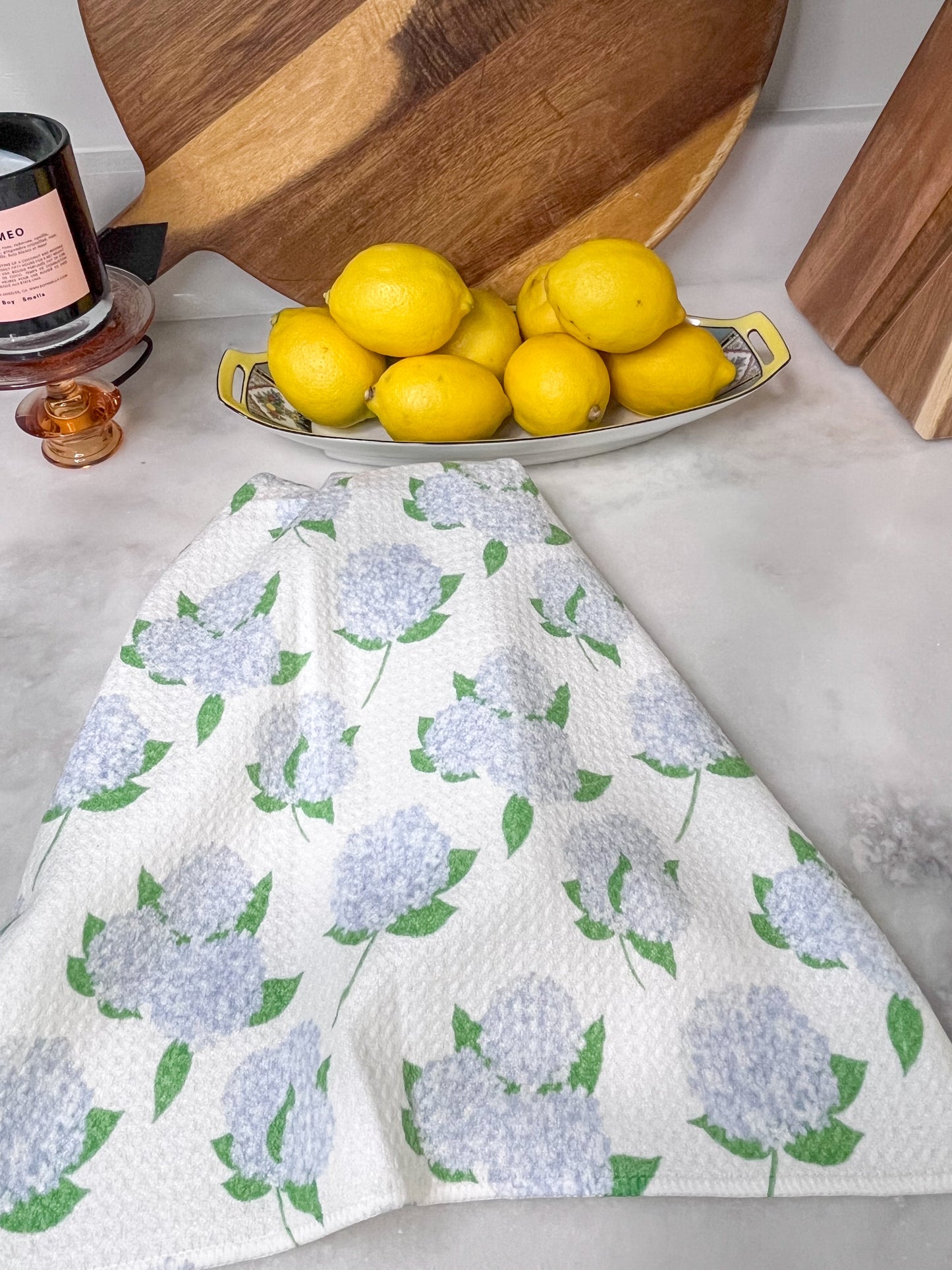 Hydrangeas Premium Waffle Weave Hand Towel - Absorbent & Quick Drying