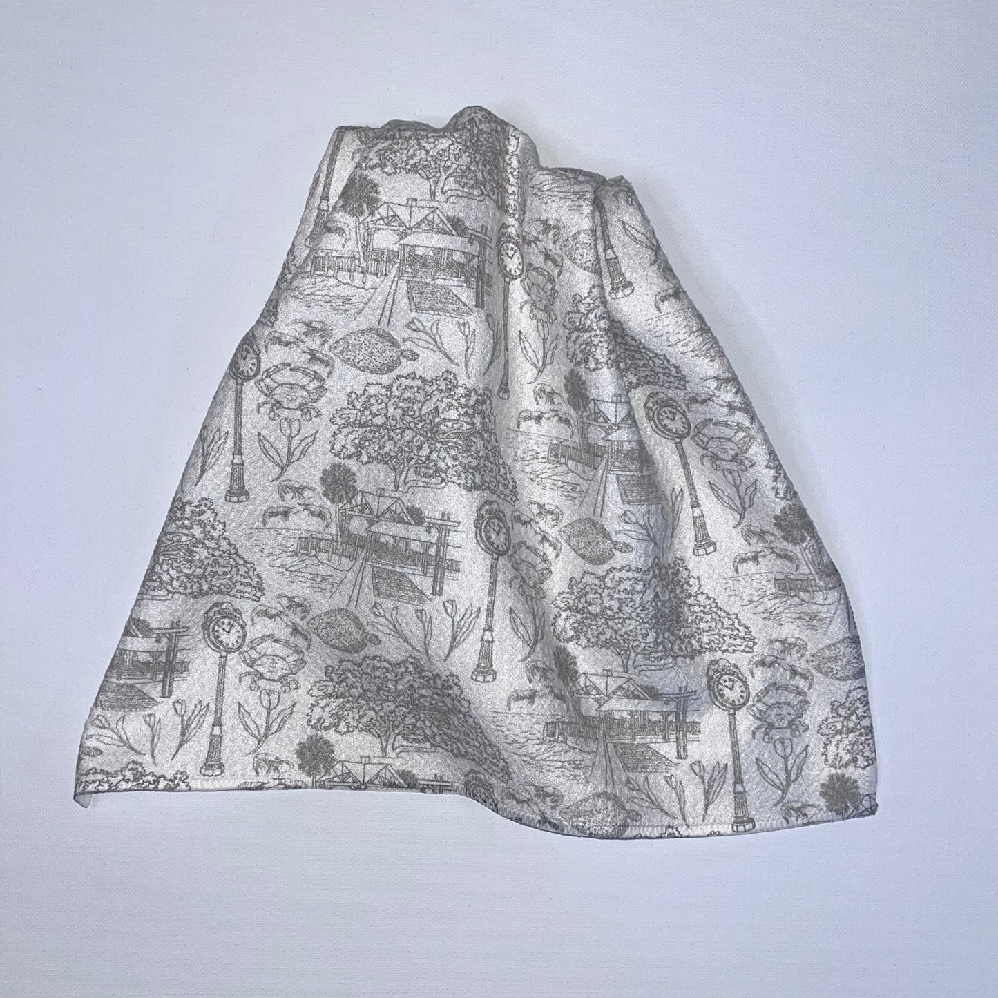 Fairhope Toile in Soft Grey Premium Waffle Weave Hand Towel - Absorbent & Quick Drying
